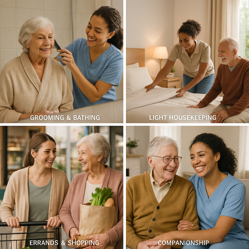 A caregiver providing support to a patient